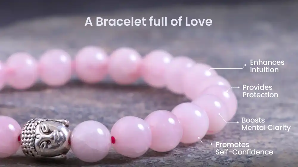 Online Rose Quartz Bracelet 22 Beads Online Rose Quartz Bracelet 22 Beads